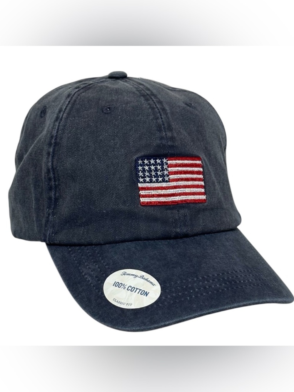Tommy Bahama Men's Denim Blue American Flag Baseball Cap - Strap Back
